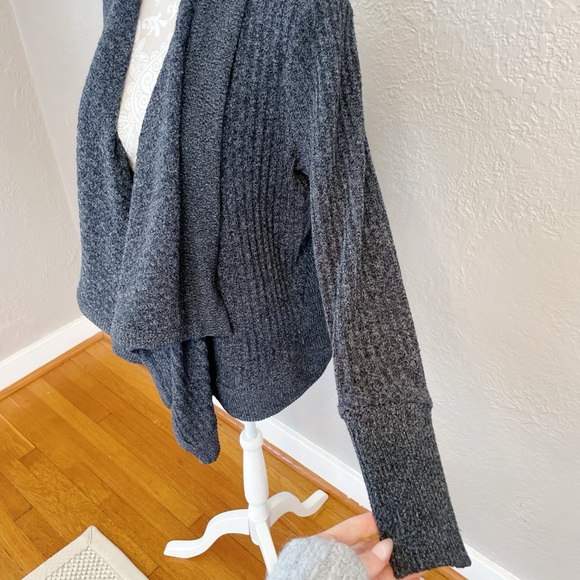 Athleta Tiburon Charcoal Gray Waterfall Cardigan Sweater Size small - Picture 5 of 8